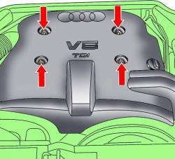 Расположение винтов крепления кожуха двигателя