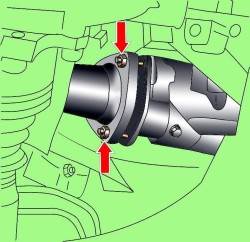 Расположение болтов крепления приемной выхлопной трубы к каталитическому нейтрализатору