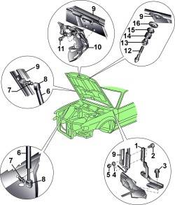 Элементы крепления капота