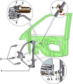 Стеклоподъемник передней двери