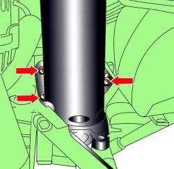 Расположение болтов крепления опоры компенсатора крутящего момента